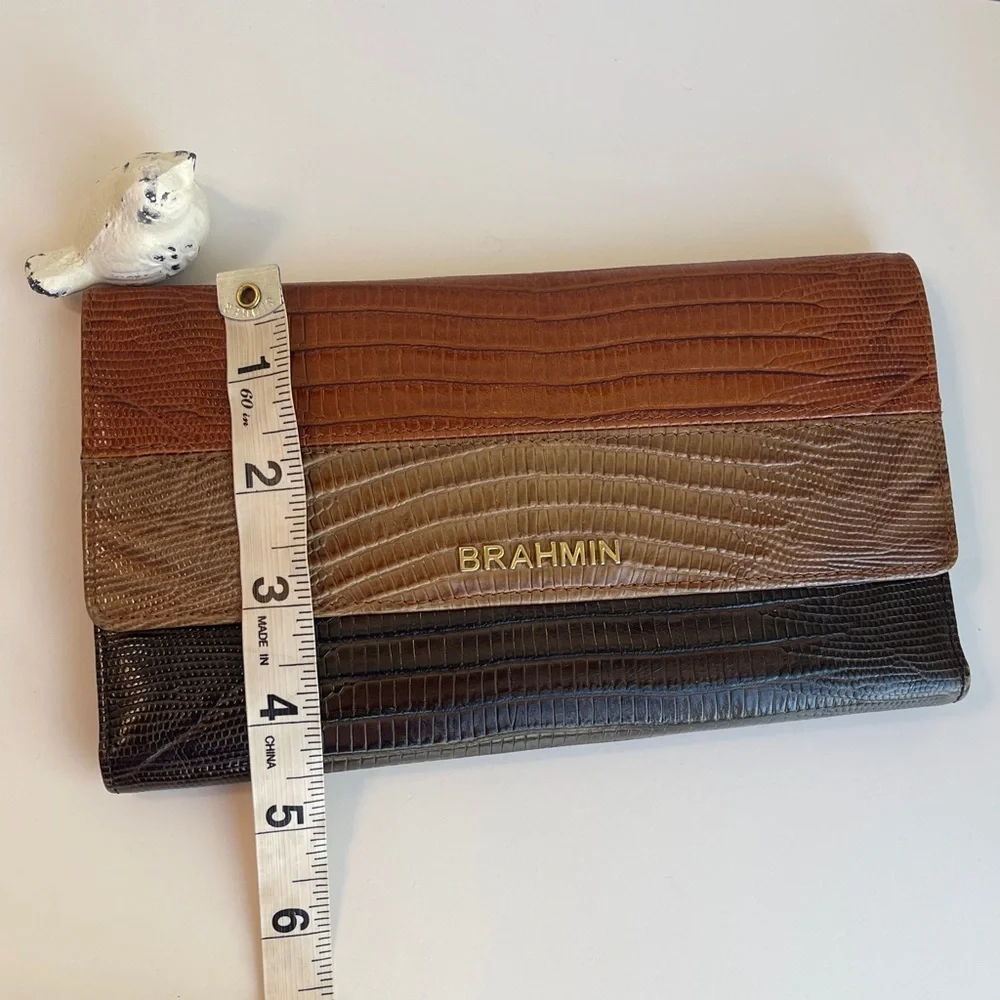 Brahmin Vintage Italian Leather Trifold Wallet